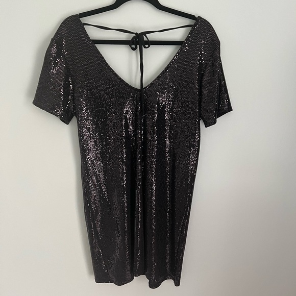 Miss Selfridge Sequined Mini T-shirt Dress, size 10, NWT - Picture 2 of 3